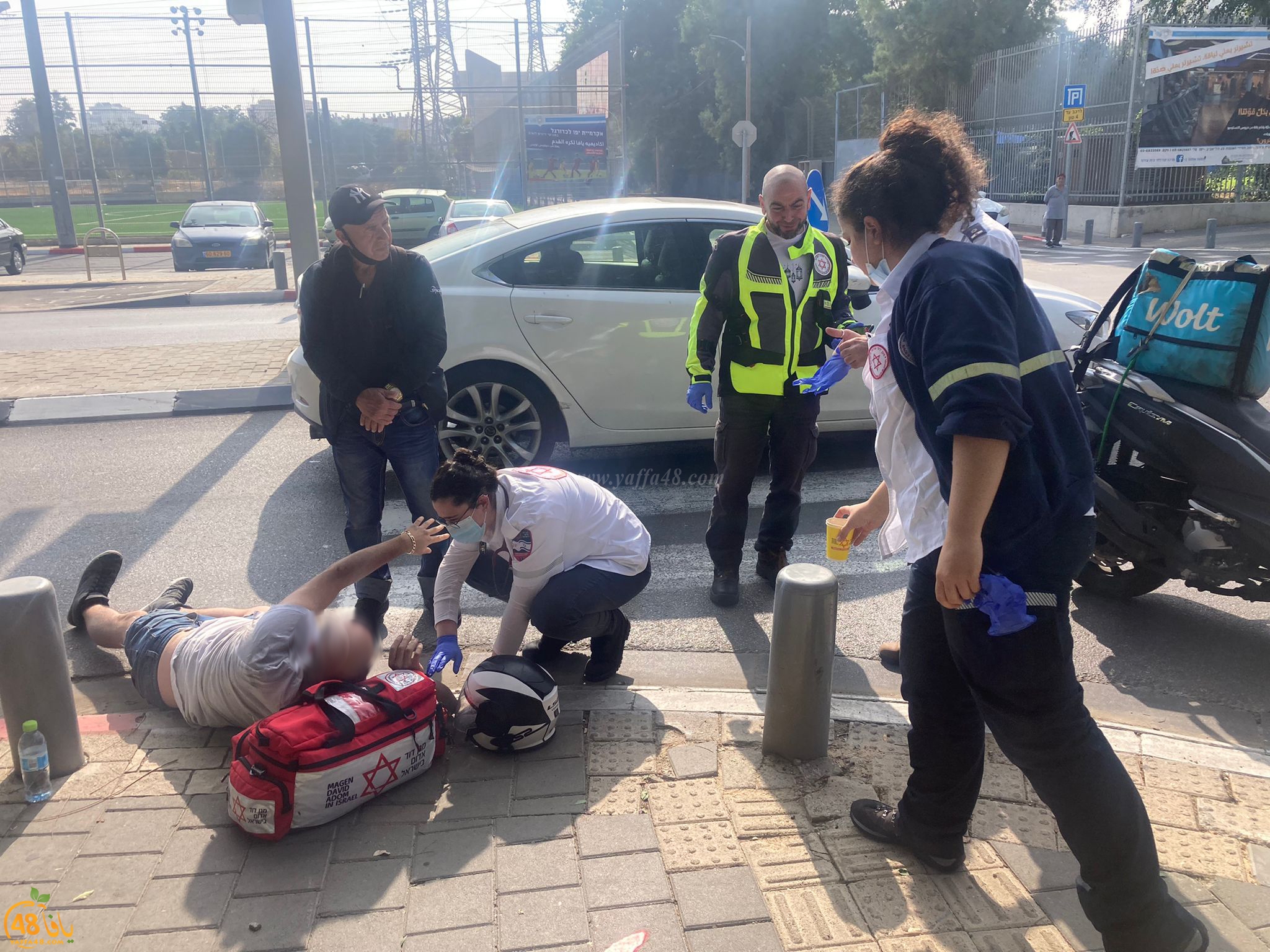 يافا: اصابة متوسطة لسائق دراجة نارية بحادث طرق ذاتي